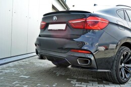 Heck Ansatz Flaps Diffusor passend für BMW X6 F16 M Paket schwarz Hochglanz