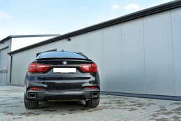 Heck Ansatz Flaps Diffusor passend für BMW X6 F16 M Paket schwarz Hochglanz