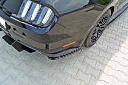 Heck Ansatz Flaps Diffusor passend für Ford Mustang GT Mk6 schwarz Hochglanz
