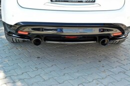 Heck Ansatz Flaps Diffusor passend für INFINITI QX70 schwarz Hochglanz
