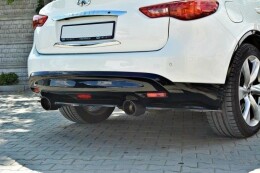 Heck Ansatz Flaps Diffusor passend für INFINITI QX70 schwarz Hochglanz