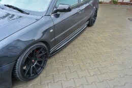 Seitenschweller Ansatz Cup Leisten passend für AUDI S4 B5 schwarz Hochglanz