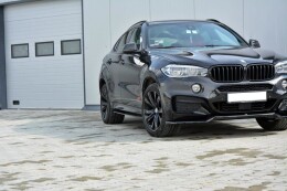 Seitenschweller Ansatz Cup Leisten für BMW X6 F16 M Paket schwarz Hochglanz