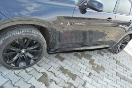 Seitenschweller Ansatz Cup Leisten für BMW X6 F16 M Paket schwarz matt