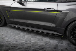 Seitenschweller Ansatz Cup Leisten passend für Ford Mustang GT Mk6 schwarz Hochglanz