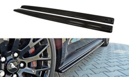 Seitenschweller Ansatz Cup Leisten für Ford Mustang GT Mk6 schwarz matt