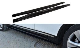 Seitenschweller Ansatz Cup Leisten passend für INFINITI QX70 schwarz Hochglanz