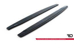 Seitenschweller Ansatz Cup Leisten passend für Peugeot RCZ Mk1 / Mk1 Facelift schwarz Hochglanz