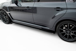 Seitenschweller Ansatz Cup Leisten für V.1 für Subaru Impreza WRX STI Mk3 Facelift schwarz Hochglanz