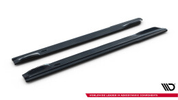 Seitenschweller Ansatz Cup Leisten V.1 passend für Subaru Impreza WRX STI Mk3 Facelift schwarz Hochglanz