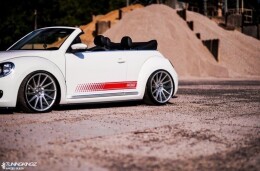 Seitenschweller Ansatz Cup Leisten passend für VW BEETLE schwarz Hochglanz