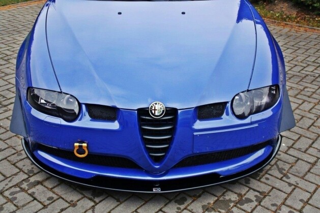 Cup Spoilerlippe Front Ansatz passend für ALFA ROMEO 147 GTA schwarz Hochglanz