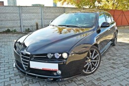 Cup Spoilerlippe Front Ansatz für v.1 ALFA ROMEO 159 schwarz Hochglanz