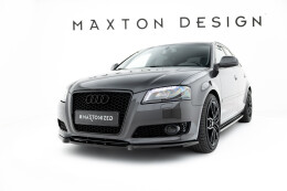Cup Spoilerlippe Front Ansatz passend für AUDI A3 8P Facelift schwarz Hochglanz