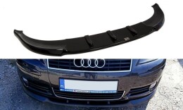 Cup Spoilerlippe Front Ansatz für Audi A3 8P vor FL 2003-2005 schwarz Hochglanz