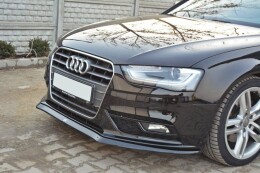 Cup Spoilerlippe Front Ansatz V.2 für Audi A4 B8 FL schwarz Hochglanz