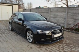 Cup Spoilerlippe Front Ansatz V.2 für Audi A4 B8 FL schwarz Hochglanz