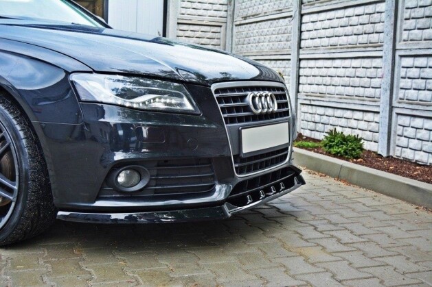 Street+ Spoilerlippe Front Ansatz V.1 passend für Audi A4 Limousine / Avant B8 schwarz Hochglanz