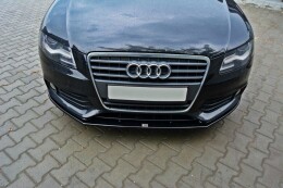 Street+ Spoilerlippe Front Ansatz V.2 passend für Audi A4 Limousine / Avant B8 schwarz Hochglanz