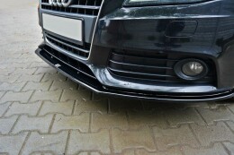 Street+ Spoilerlippe Front Ansatz V.2 passend für Audi A4 Limousine / Avant B8 schwarz Hochglanz