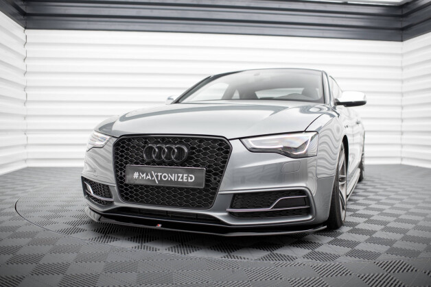Cup Spoilerlippe Front Ansatz V.1 passend für Audi S5 / A5 S-Line 8T FL schwarz Hochglanz