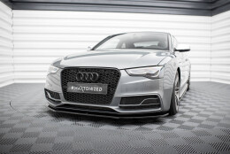 Cup Spoilerlippe Front Ansatz V.2 für Audi S5 / A5 S-Line 8T Facelift schwarz Hochglanz