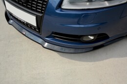 Cup Spoilerlippe Front Ansatz für Audi A6 S-Line C6   schwarz Hochglanz