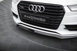 Cup Spoilerlippe Front Ansatz passend für Audi S7 / A7 S-Line C7 FL schwarz Hochglanz