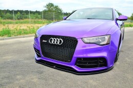 Cup Spoilerlippe Front Ansatz für Audi RS5 8T / 8T FL schwarz Hochglanz