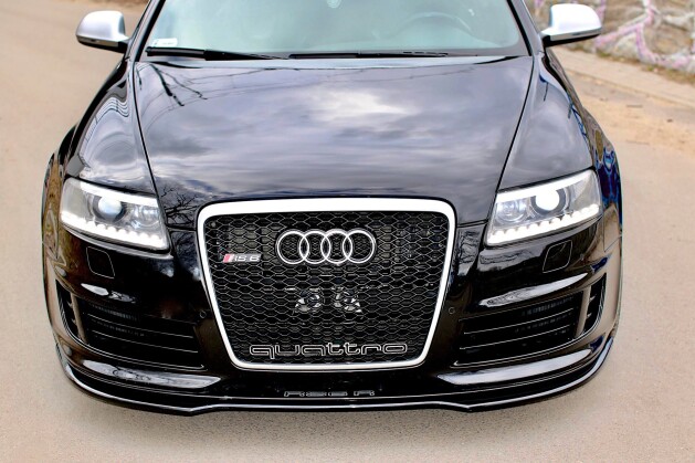 Cup Spoilerlippe Front Ansatz passend für AUDI RS6 C6 schwarz Hochglanz