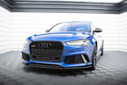 Cup Spoilerlippe Front Ansatz V.1 passend für Audi RS6 C7 / C7 Facelift schwarz Hochglanz