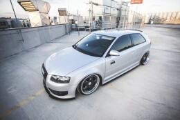 Cup Spoilerlippe Front Ansatz passend für Audi S3 8P schwarz Hochglanz