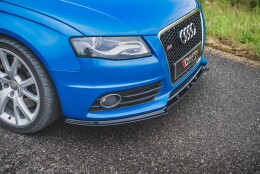Cup Spoilerlippe Front Ansatz V.1 passend für Audi S4 / A4 S-Line B8 schwarz Hochglanz