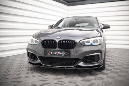 Cup Spoilerlippe Front Ansatz V.1 passend für BMW 1er F20/F21 M-Power FACELIFT schwarz Hochglanz