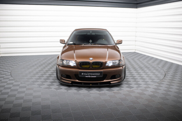 Cup Spoilerlippe Front Ansatz V.1 passend für BMW 3er E46 M Paket COUPE schwarz Hochglanz