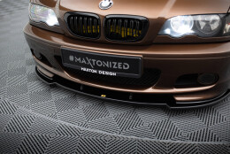 Cup Spoilerlippe Front Ansatz V.1 passend für BMW 3er E46 M Paket COUPE schwarz Hochglanz