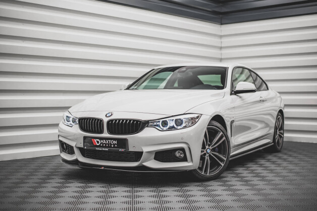 Cup Spoilerlippe Front Ansatz V.2 passend für BMW 4er Coupe / Gran Coupe / Cabrio M-Paket F32 / F36 / F33 schwarz Hochglanz