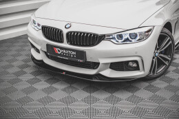 Cup Spoilerlippe Front Ansatz für v.2 BMW 4er F32 M Paket (GTS-look) schwarz Hochglanz