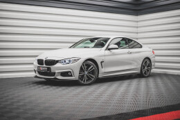 Cup Spoilerlippe Front Ansatz V.2 passend für BMW 4er Coupe / Gran Coupe / Cabrio M-Paket F32 / F36 / F33 schwarz Hochglanz