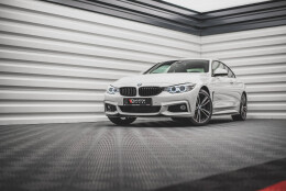 Cup Spoilerlippe Front Ansatz V.2 passend für BMW 4er Coupe / Gran Coupe / Cabrio M-Paket F32 / F36 / F33 schwarz Hochglanz