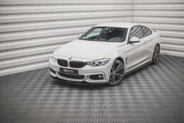 Cup Spoilerlippe Front Ansatz V.2 passend für BMW 4er Coupe / Gran Coupe / Cabrio M-Paket F32 / F36 / F33 schwarz Hochglanz