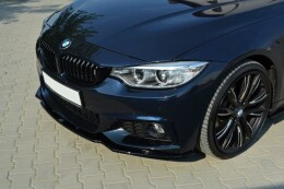 Cup Spoilerlippe Front Ansatz V.1 für BMW 4er F32 M Paket schwarz Hochglanz