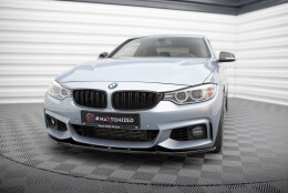 Cup Spoilerlippe Front Ansatz V.1 passend für BMW 4er Coupe / Gran Coupe / Cabrio M-Paket F32 / F36 / F33 schwarz Hochglanz