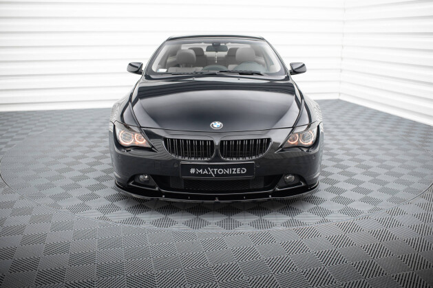 Cup Spoilerlippe Front Ansatz V.1 für BMW 6er Coupe E63 / Cabrio E64 schwarz Hochglanz