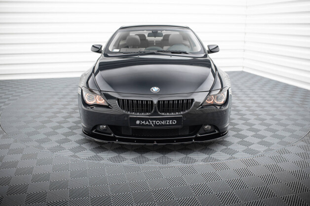 Cup Spoilerlippe Front Ansatz V.1 passend für BMW 6er Coupe E63 / Cabrio E64 schwarz Hochglanz