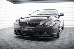 Cup Spoilerlippe Front Ansatz V.1 passend für BMW 6er Coupe E63 / Cabrio E64 schwarz Hochglanz