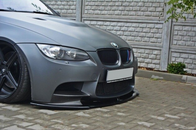 Cup Spoilerlippe Front Ansatz für BMW M3 E92 / E93 vor FL schwarz Hochglanz