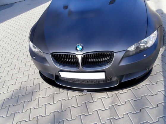 Cup Spoilerlippe Front Ansatz für BMW M3 E92 / E93 vor FL schwarz Hochglanz