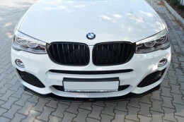 Cup Spoilerlippe Front Ansatz für BMW X4 M Paket schwarz Hochglanz