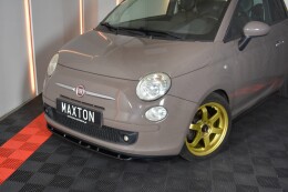 Cup Spoilerlippe Front Ansatz V.1 passend für FIAT 500 HATCHBACK vor Facelift schwarz Hochglanz